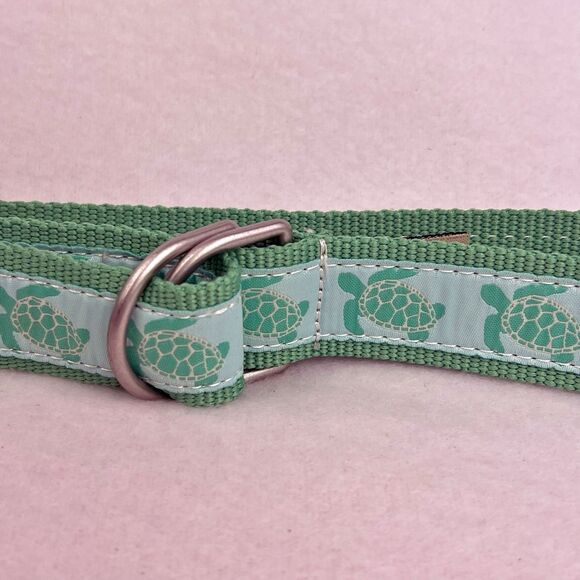 LL Bean Women’s D-Ring Belt Sea Turtle Print Size XS-S Mint Green Casual - Picture 7 of 12